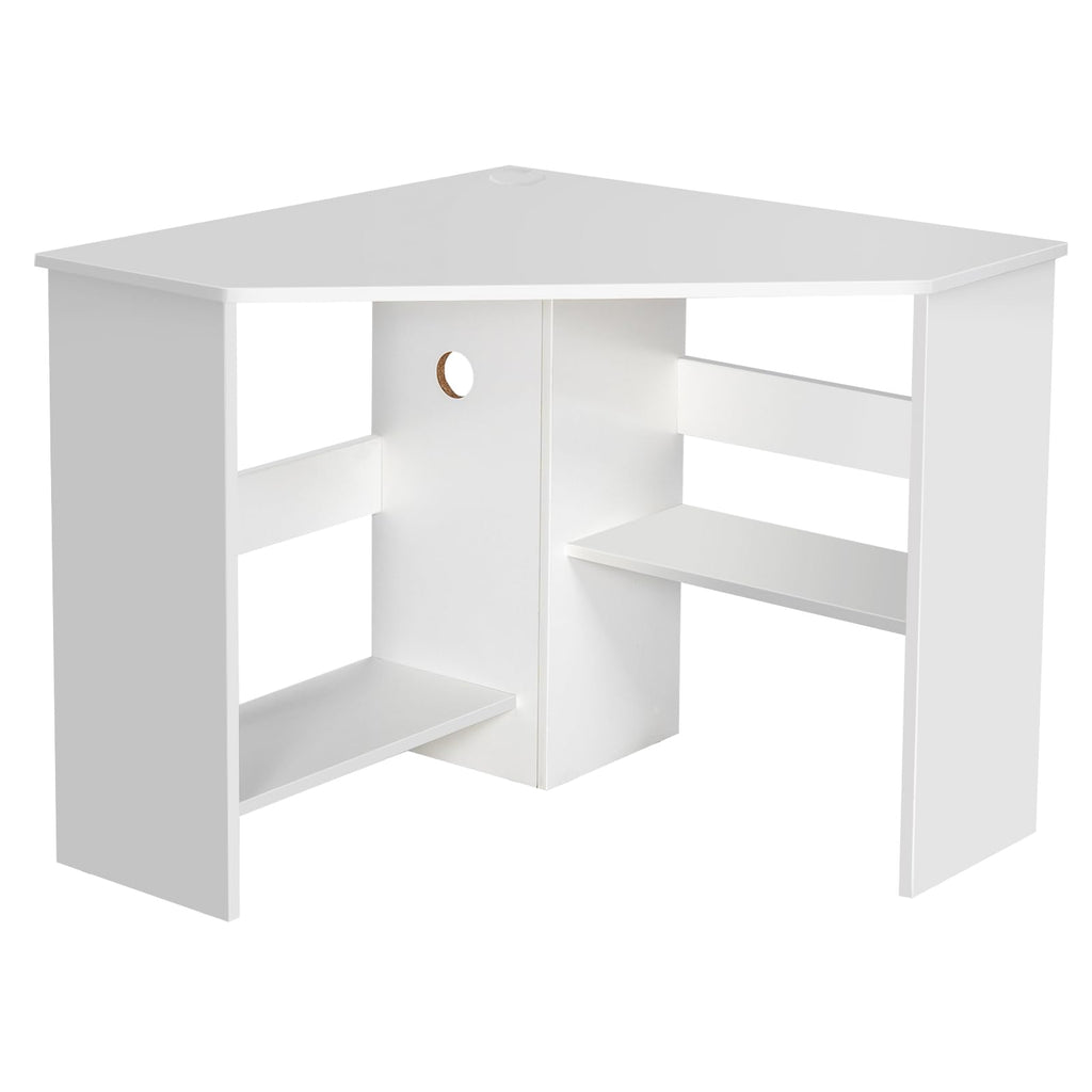 White Compact Corner Desk S76106