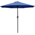 9' Patio Umbrella with 8 Ribs Navy Blue H5473
