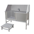 Stainless Steel Dog Washing Station Tub with Sliding Door and Telescopic Faucet I882