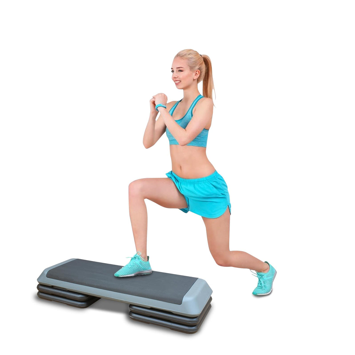 Adjustable Height Aerobic Step Platform with 4 Risers I91799