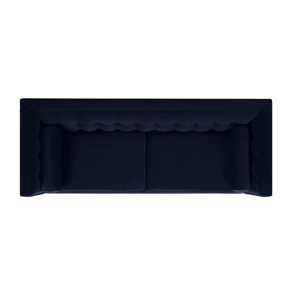 Dark Navy Blue Performance Velvet Tufted Sofa Z65410
