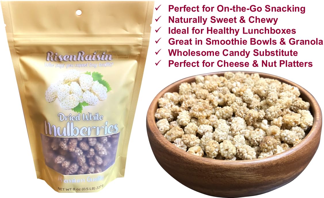 Dried White Mulberries 8 oz No Sugar Added D363637