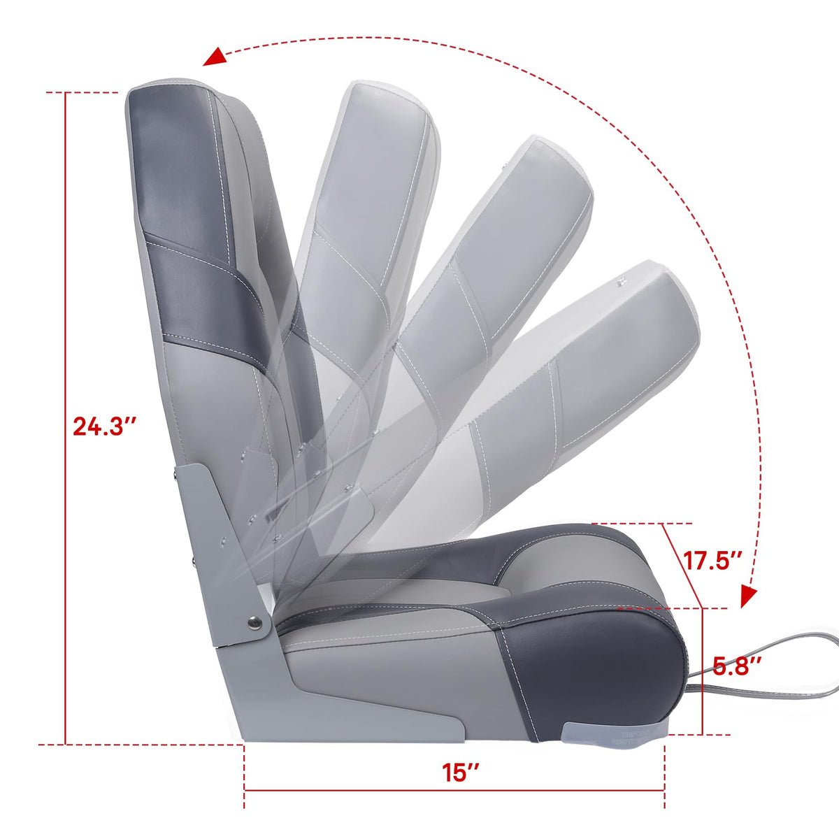 2 Pack High Back Folding Boat Seats E949