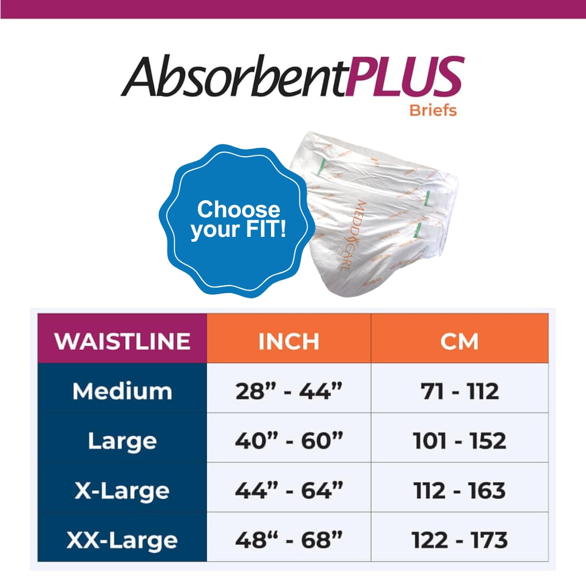 White Medium 12 Count Adult Diaper S80288
