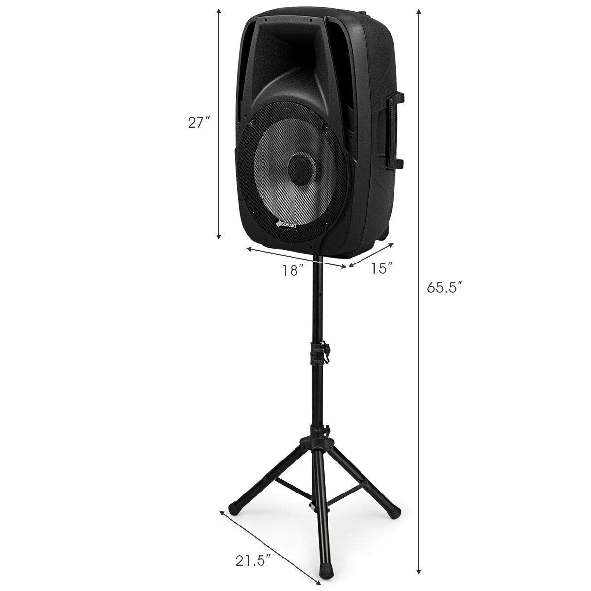 15" 1500W 2-Way Portable PA Speaker System A9769