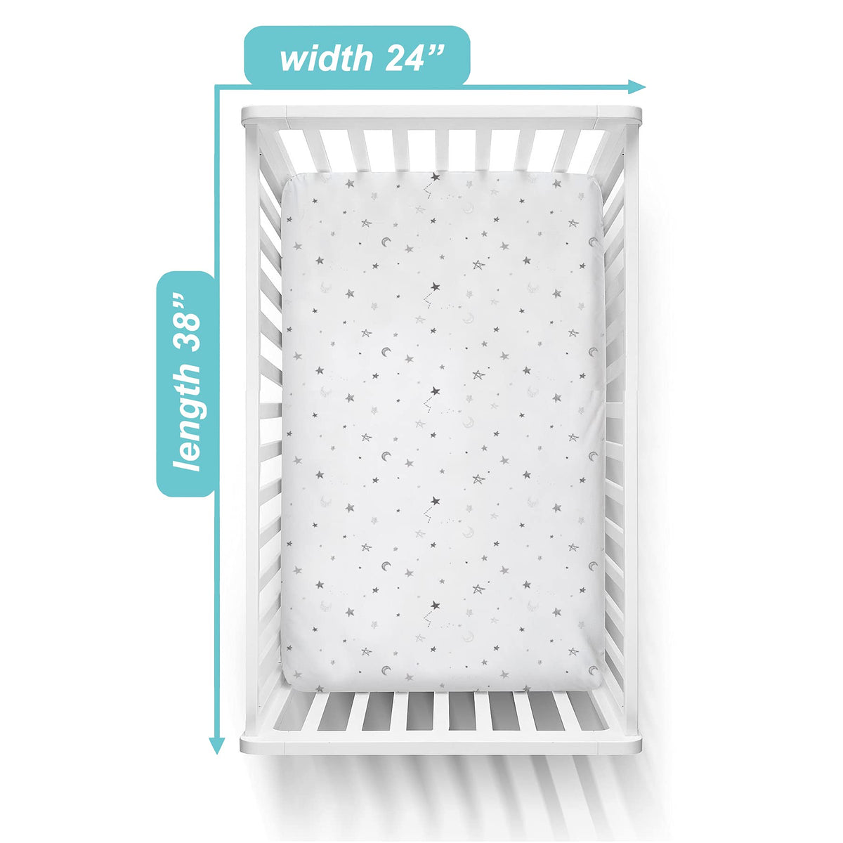 3 Pack Fitted Mini Crib Sheet 38x24" C66593
