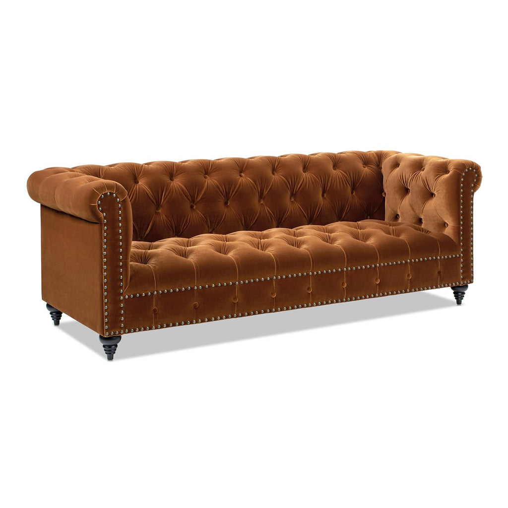 88" Burnt Orange Performance Velvet Sofa F5106