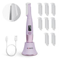 Purple Rechargeable Facial Razor with 8 Blades U58364