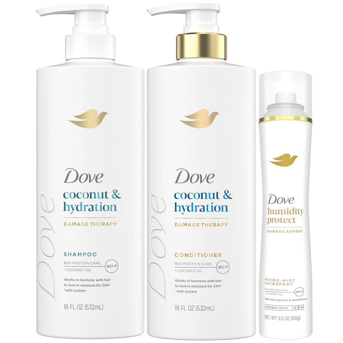 Shampoo & Conditioner Set with Hairspray 3 Piece Set F802