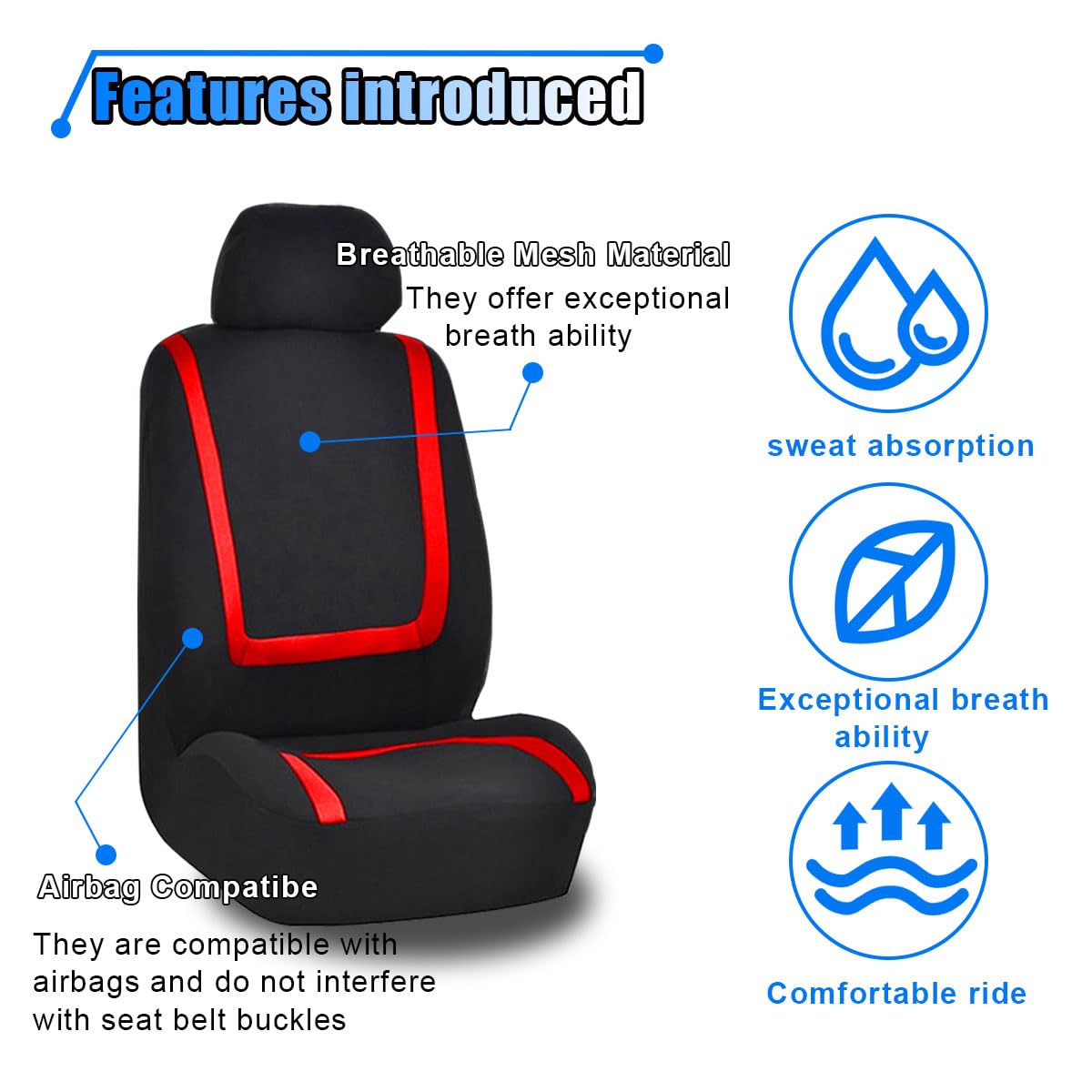 2 Pack Breathable Car Seat Covers W94648