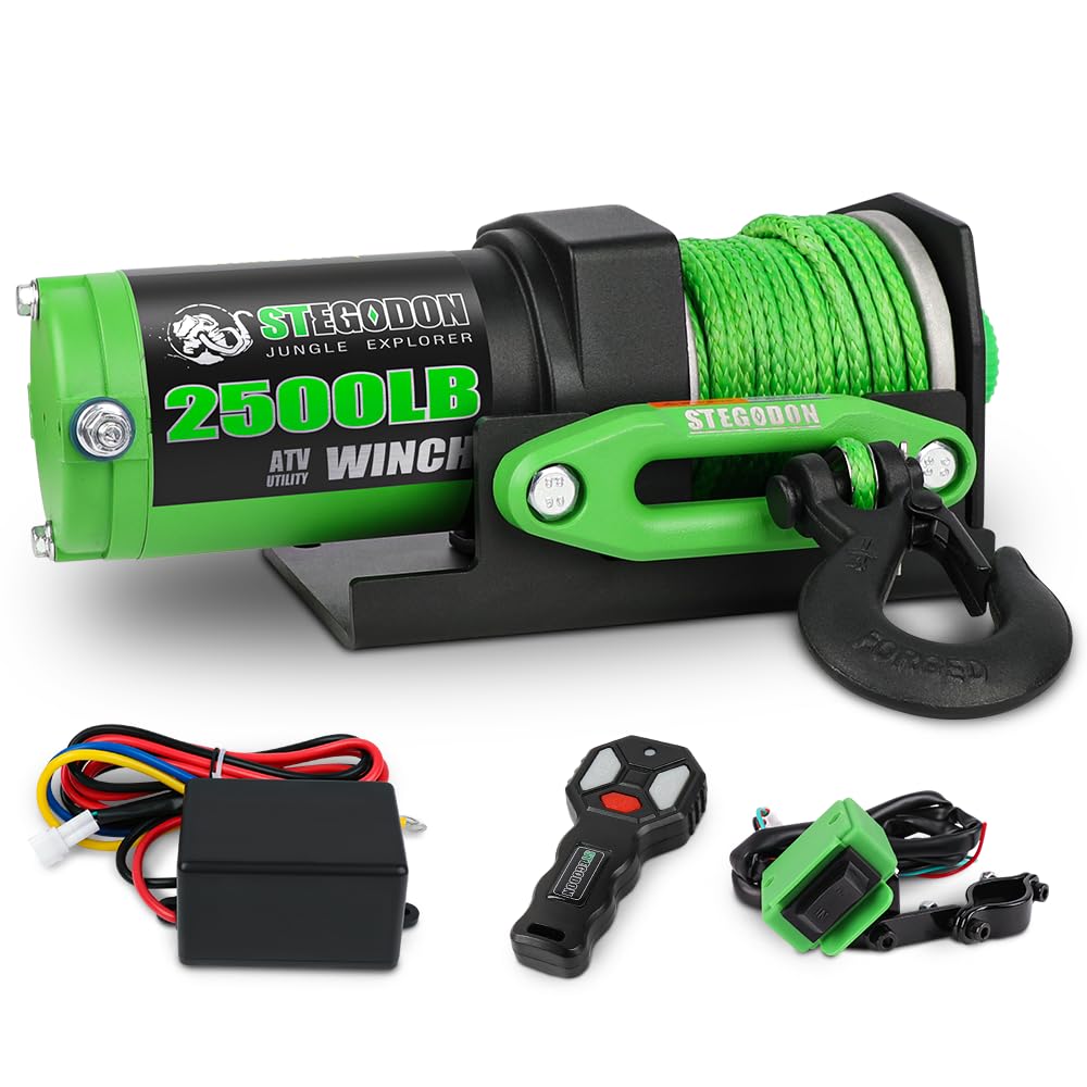 2500 lb. 12V Waterproof Synthetic Rope Electric Winch U761318