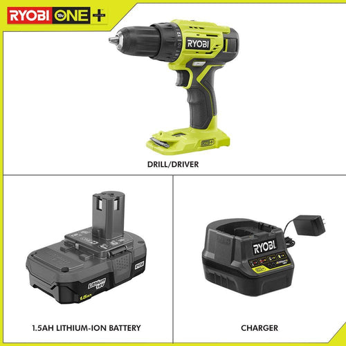 18-Volt Cordless 1/2 in. Drill/Driver Kit with Battery and Charger P977955