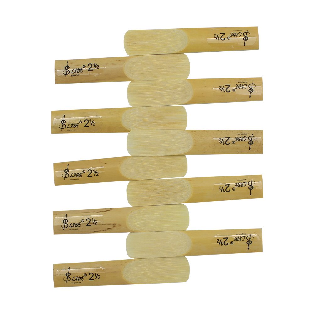 10 Pack Eb Alto Saxophone Reeds 2.5 Strength Bamboo Woodwind Reeds with Storage Case K722480