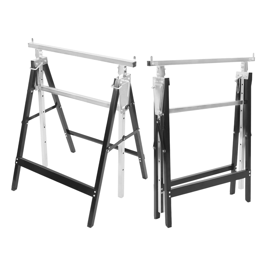 Foldable Steel 2 Pack Adjustable Height Saw Horses H136