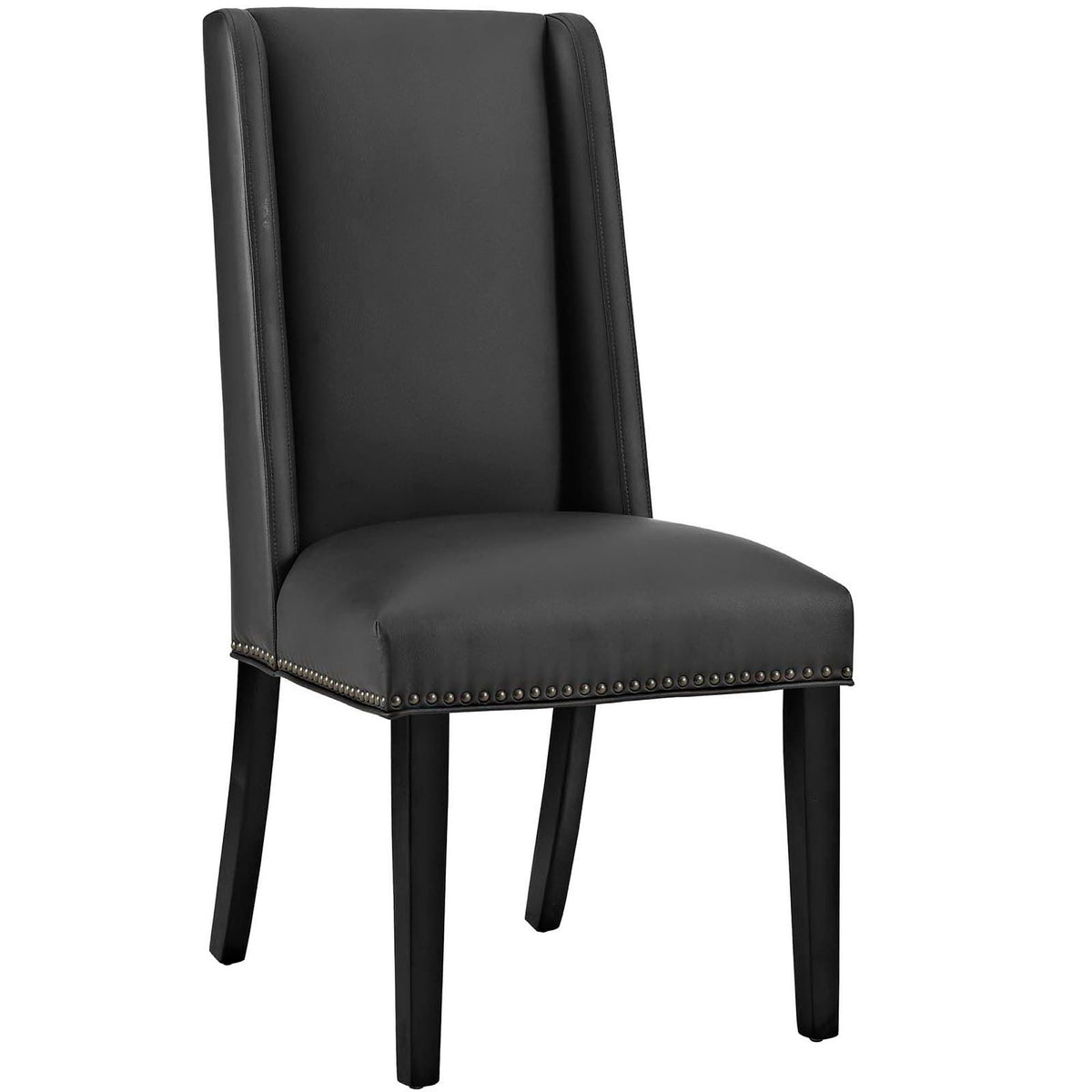 Black Vegan Leather Dining Side Chair I138507