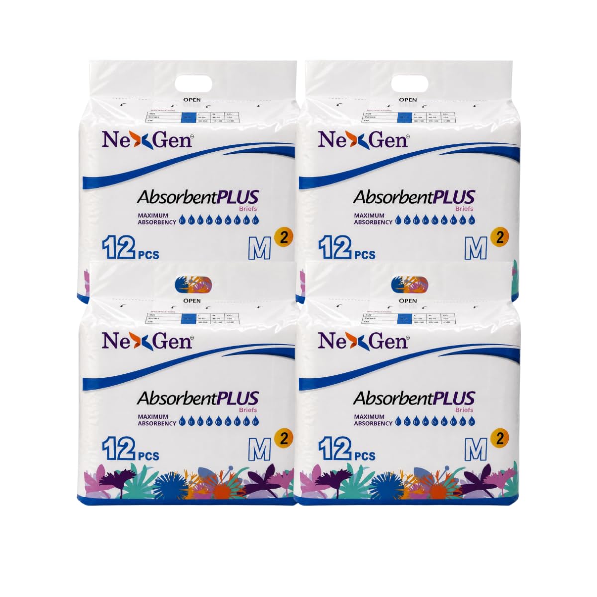 White Medium 12 Count Adult Diaper S80288