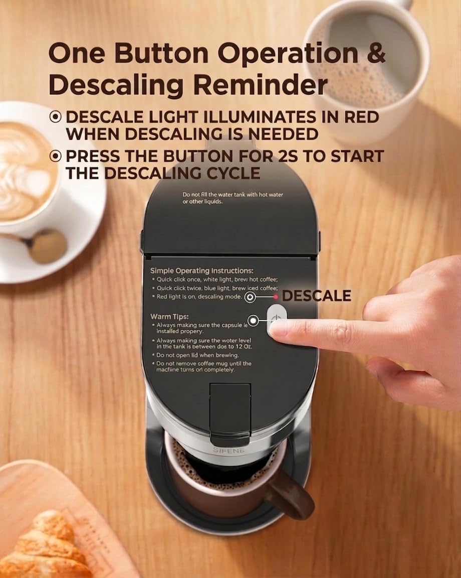 Single Serve Coffee Maker, K-Cup & Ground, Mini, BPA Free, Black U9154