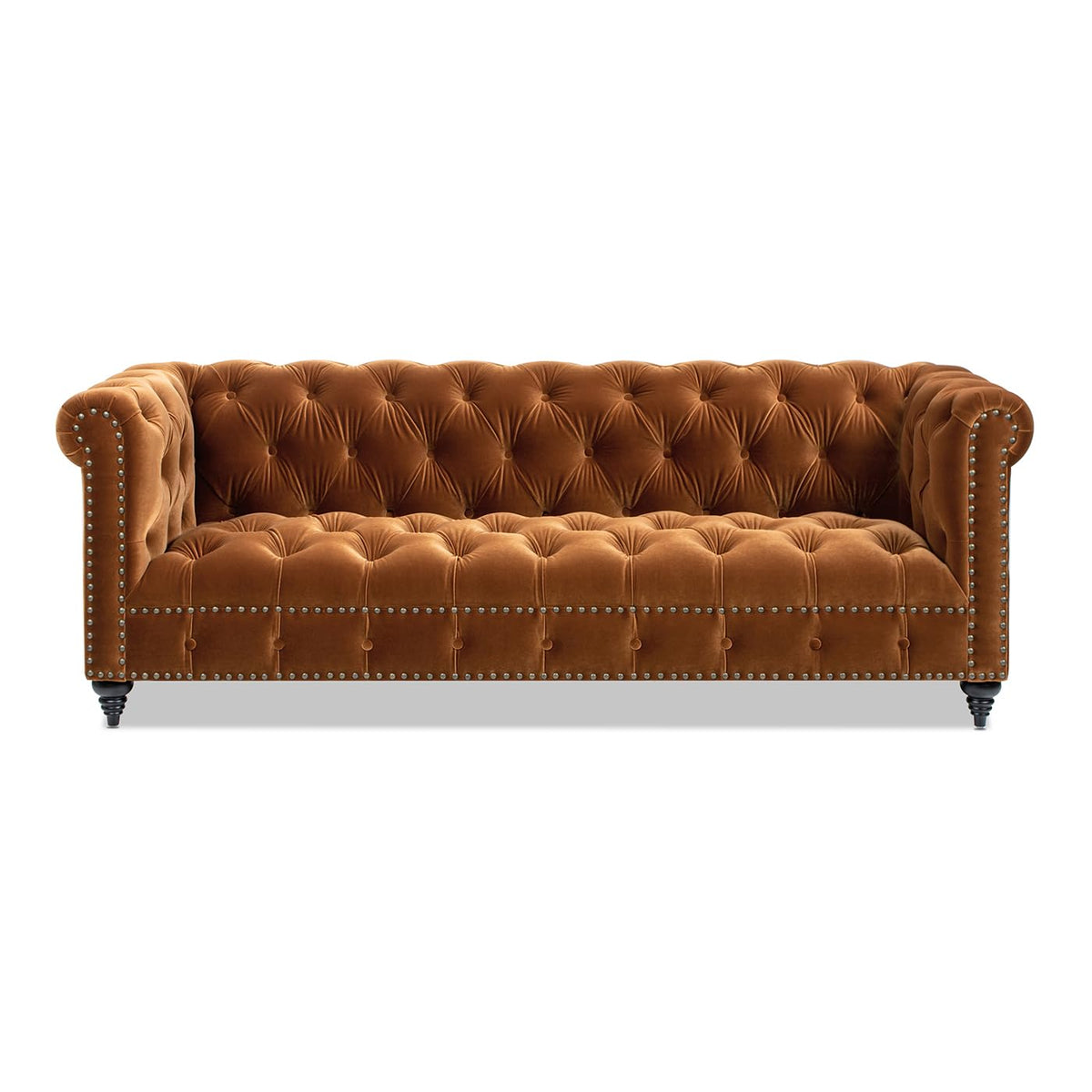 88" Burnt Orange Performance Velvet Sofa F5106