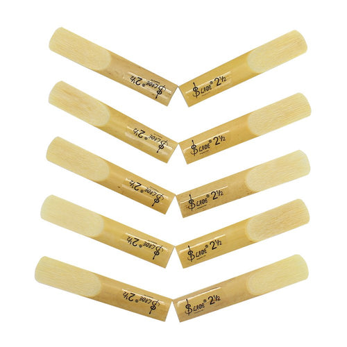 10 Pack Eb Alto Saxophone Reeds 2.5 Strength Bamboo Woodwind Reeds with Storage Case K722480