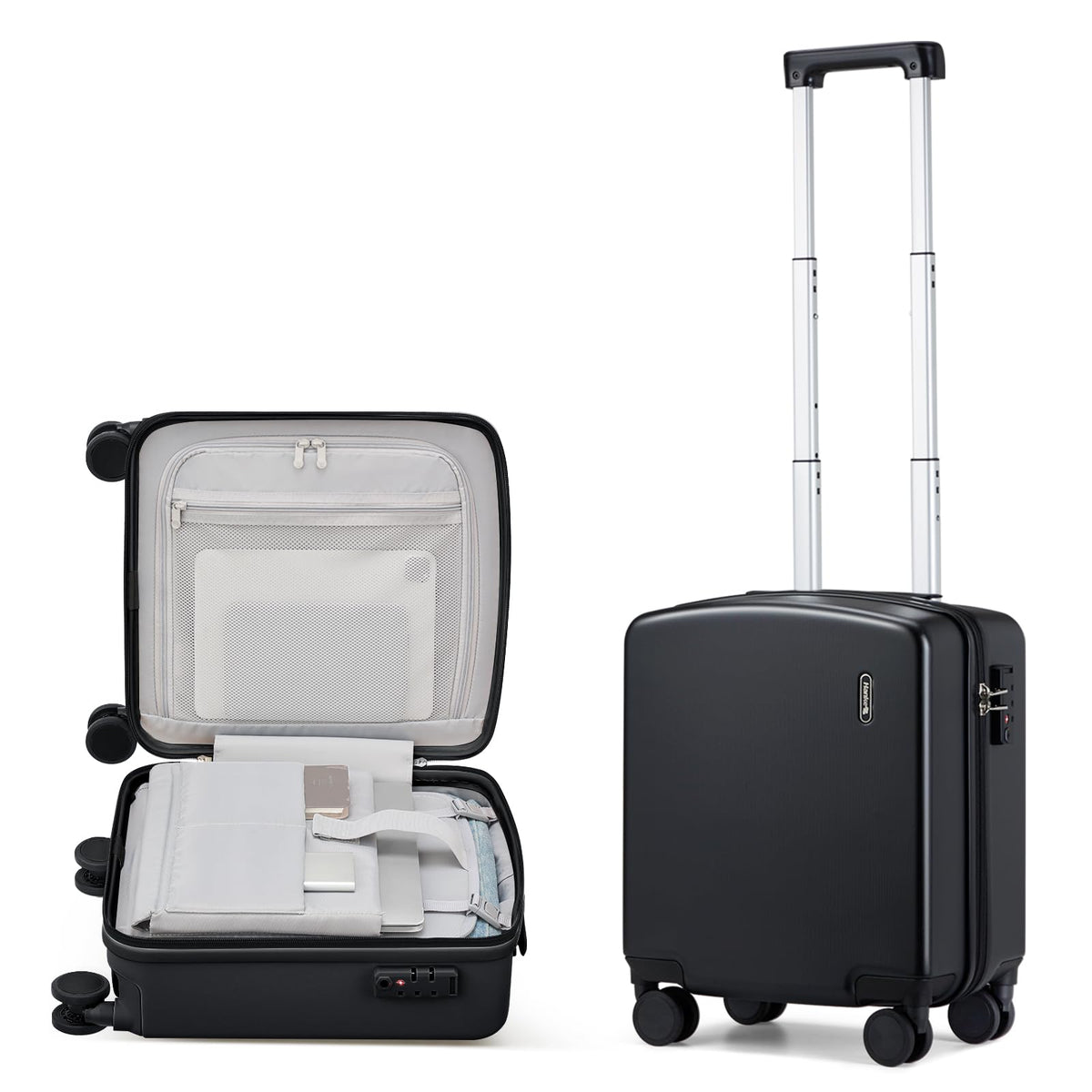 16 Inch Underseat Hard Shell Carry On Luggage with TSA Lock C1913