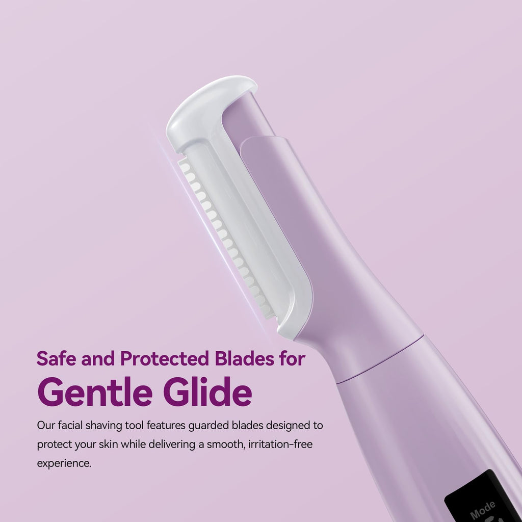 Purple Rechargeable Facial Razor with 8 Blades U58364