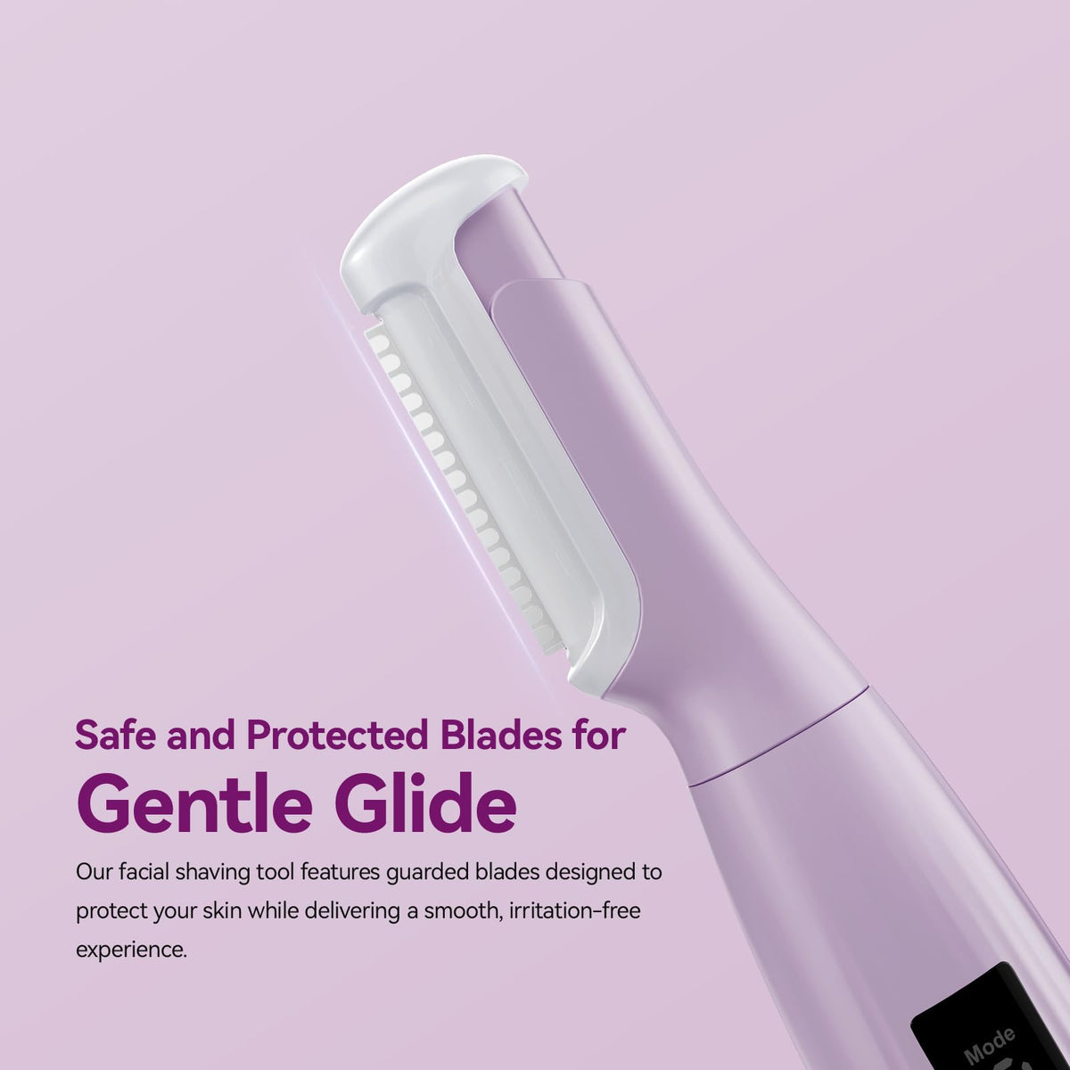 Purple Rechargeable Facial Razor with 8 Blades U58364