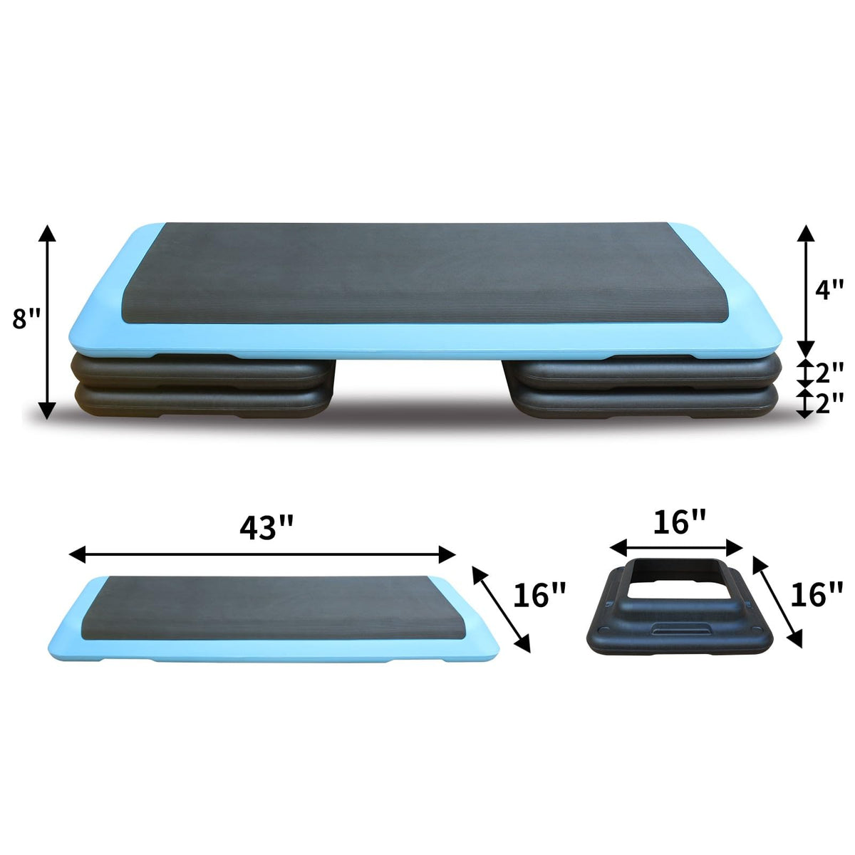 Adjustable Height Aerobic Step Platform with 4 Risers I91799