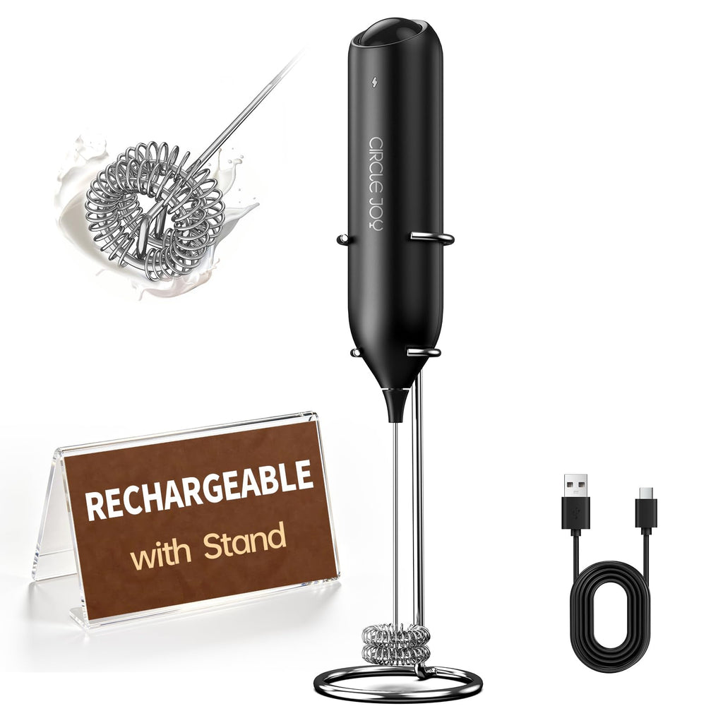 Rechargeable Handheld Milk Frother with Stand M596885