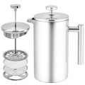34OZ Stainless Steel French Press Coffee Maker with 2 Extra Filters J6704