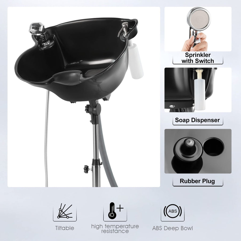 Portable Shampoo Bowl with Drain L474