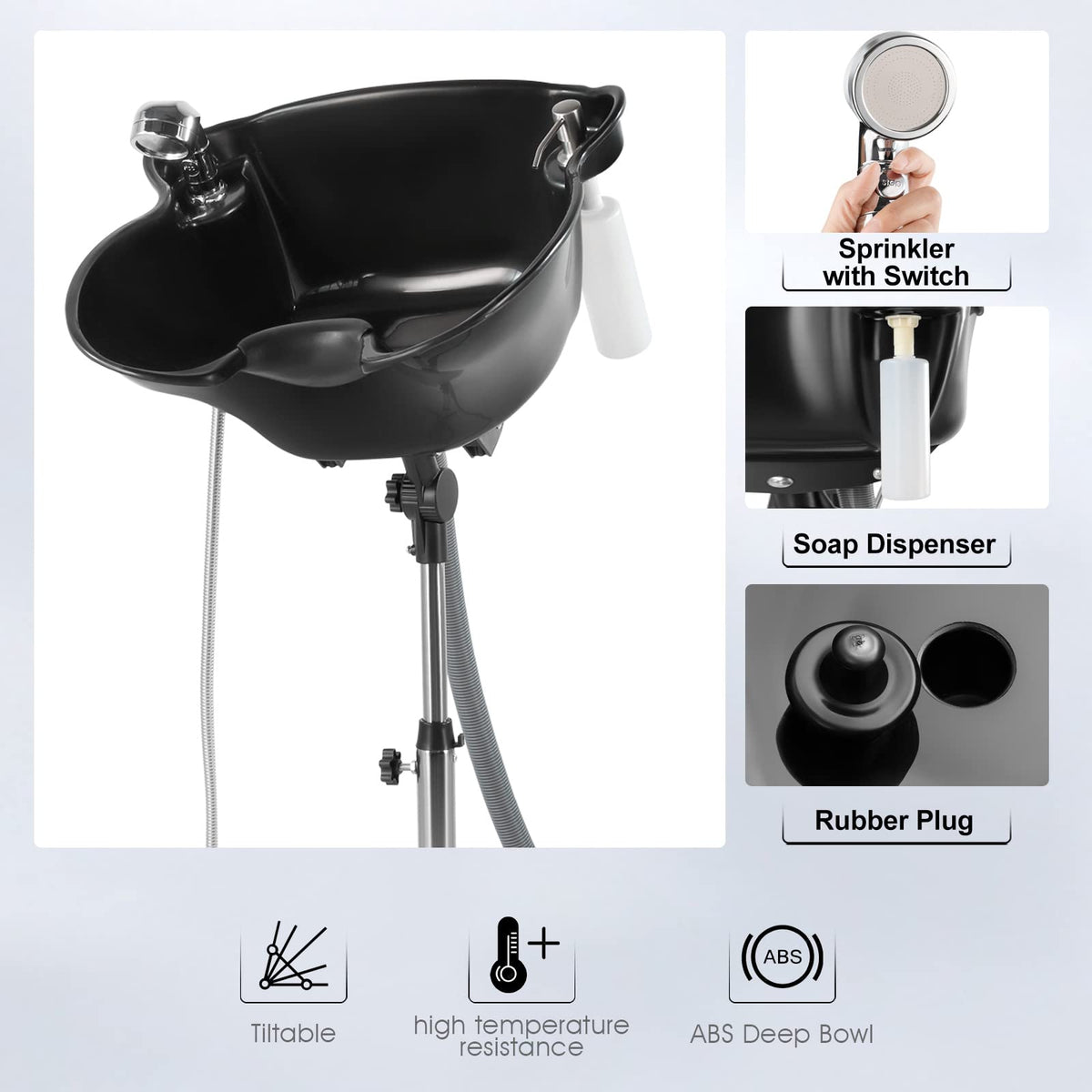 Portable Shampoo Bowl with Drain L474