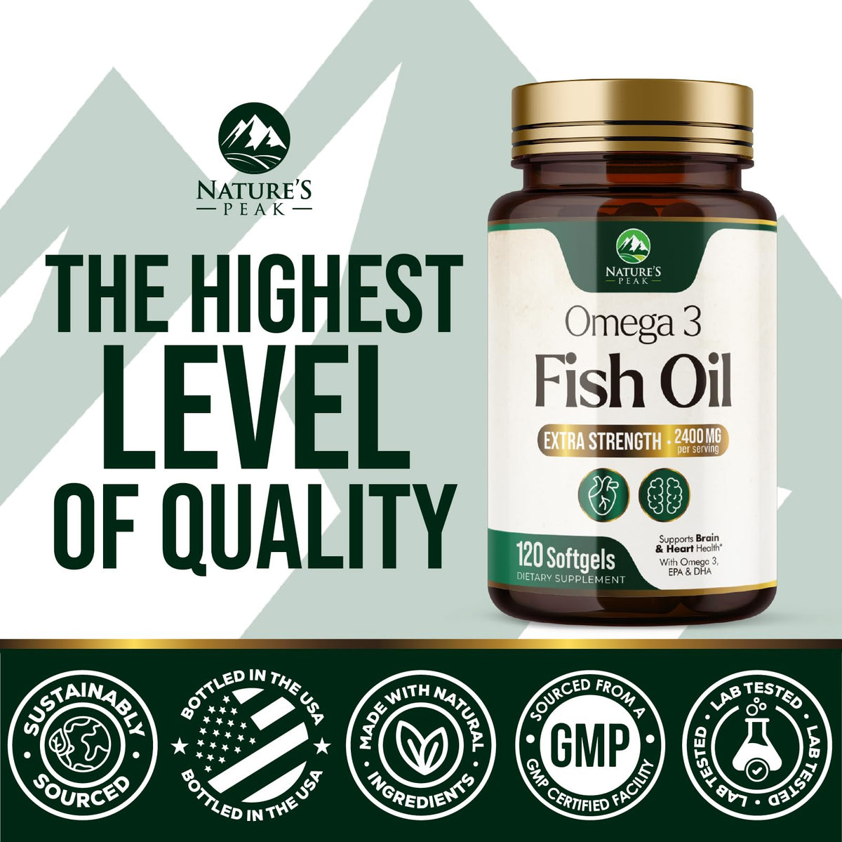 2400mg Omega 3 Fish Oil Softgels C2262
