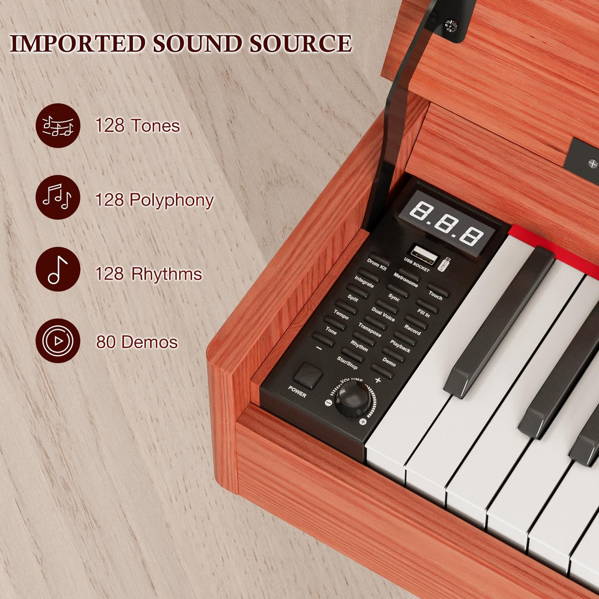 88 Key Weighted Digital Piano with Triple Pedals Y68162