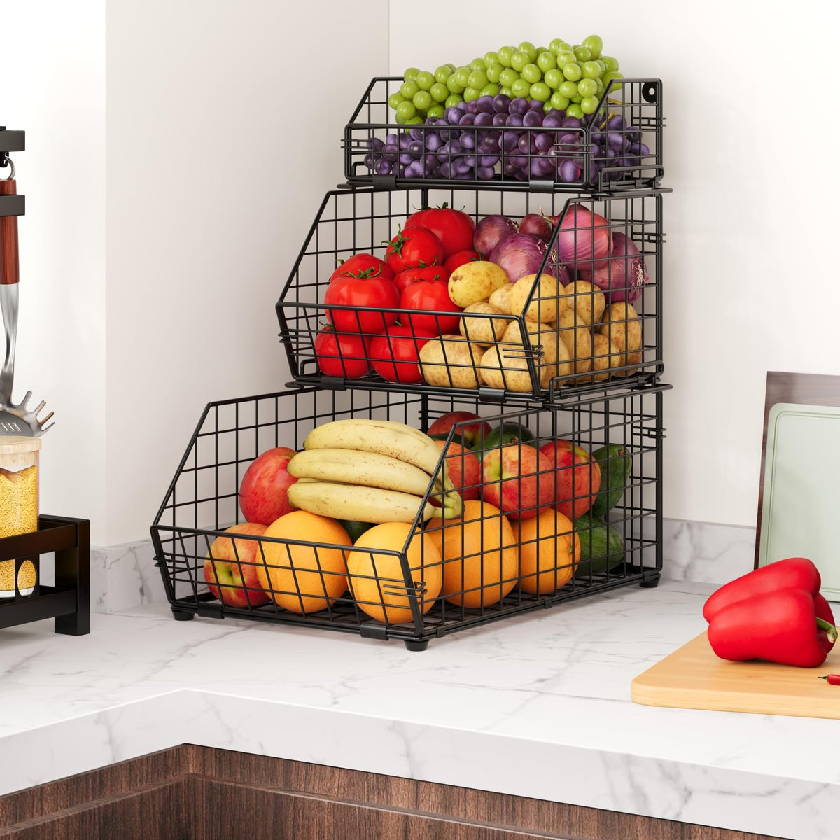 3-Tier Stackable Wire Fruit Basket Z3209