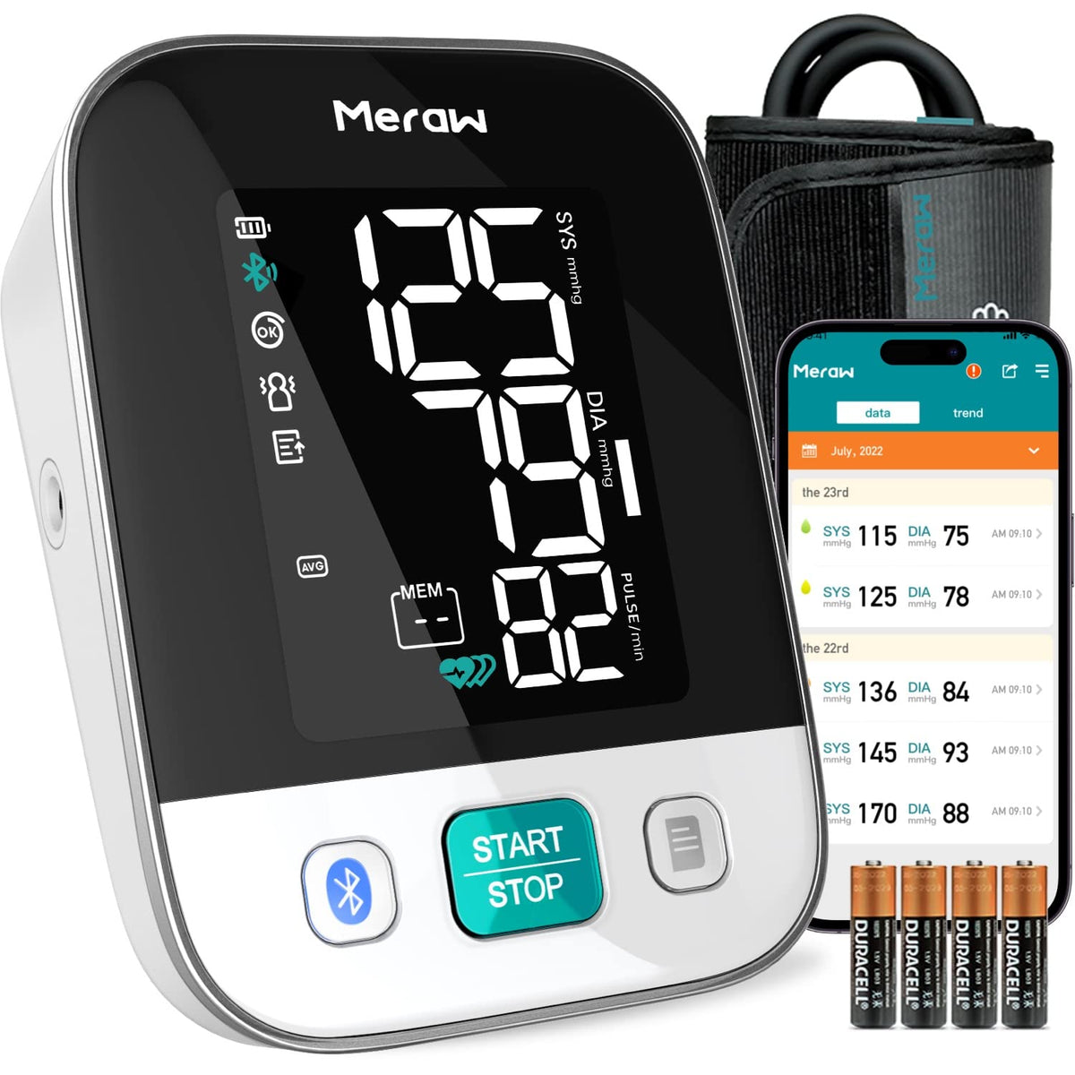 White Automatic Blood Pressure Monitor with Bluetooth E40920