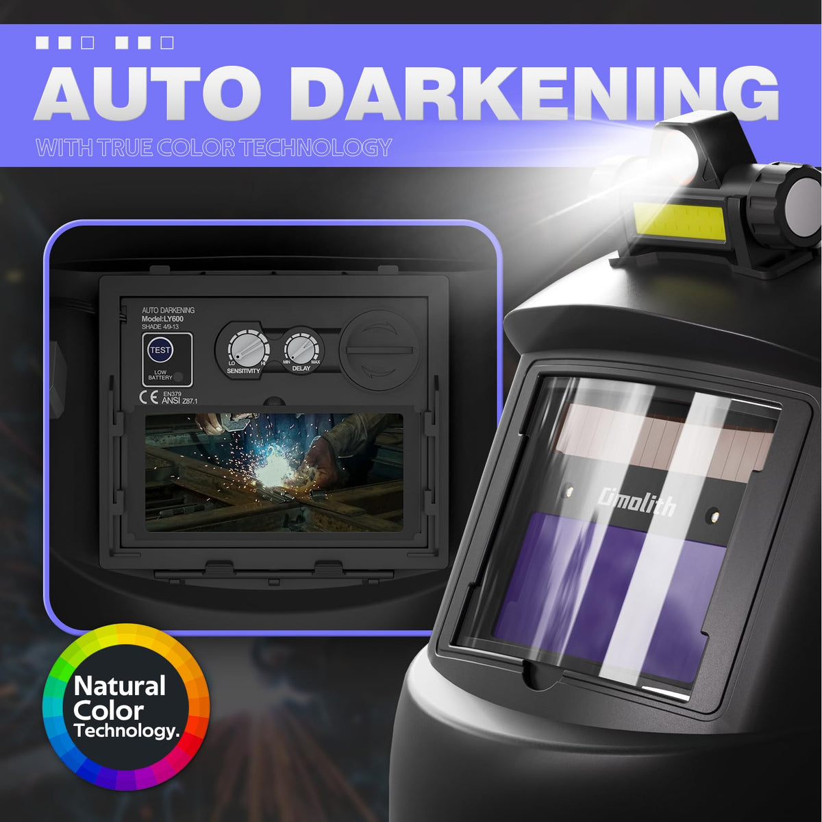 Auto-Darkening Welding Helmet True Color Shade 4/9-13 D8449
