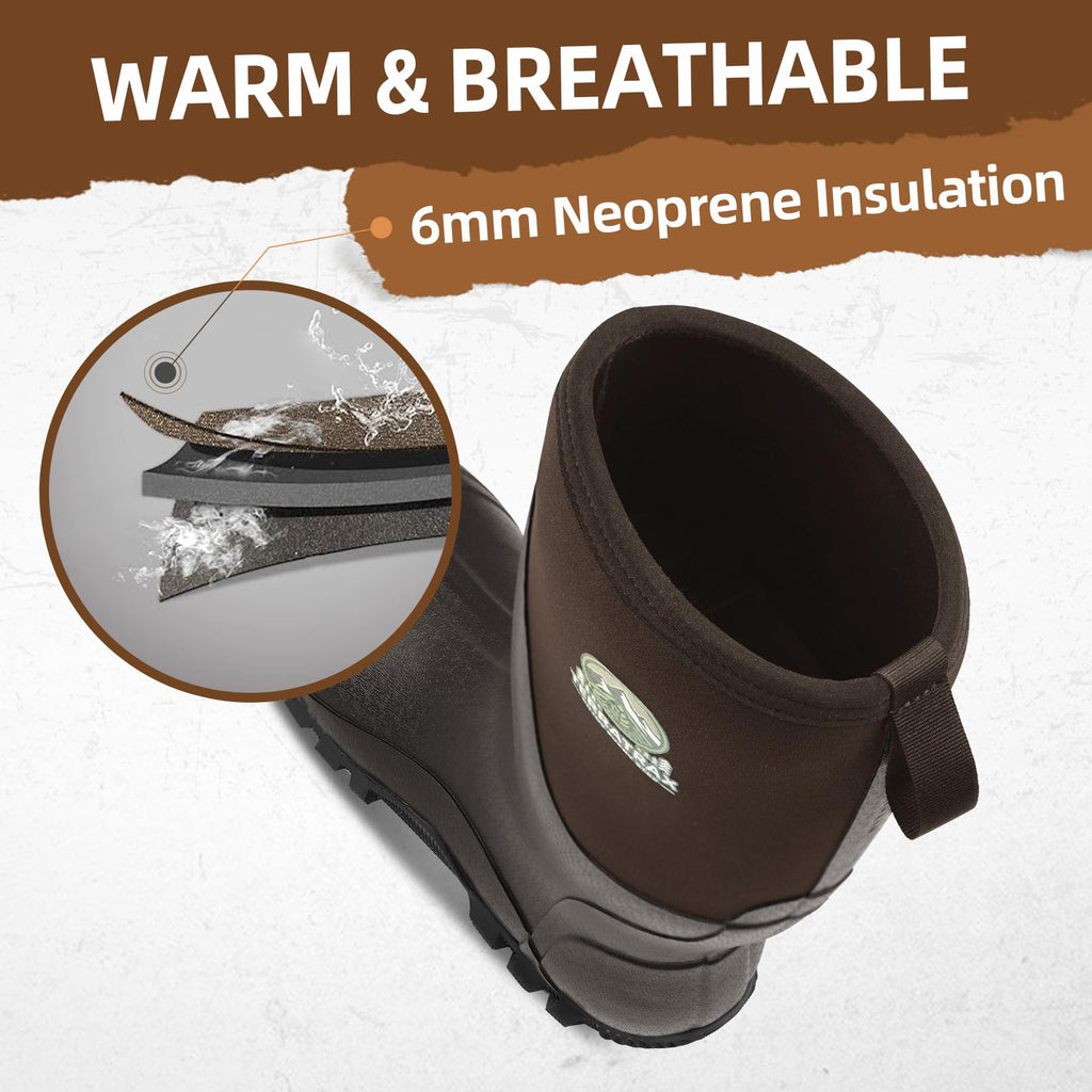 Men's Waterproof 6mm Neoprene Rubber Boots R4039