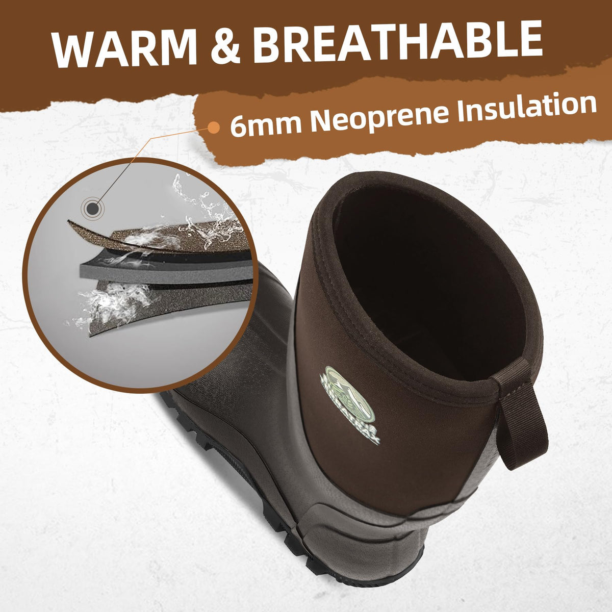 Men's Waterproof 6mm Neoprene Rubber Boots R4039