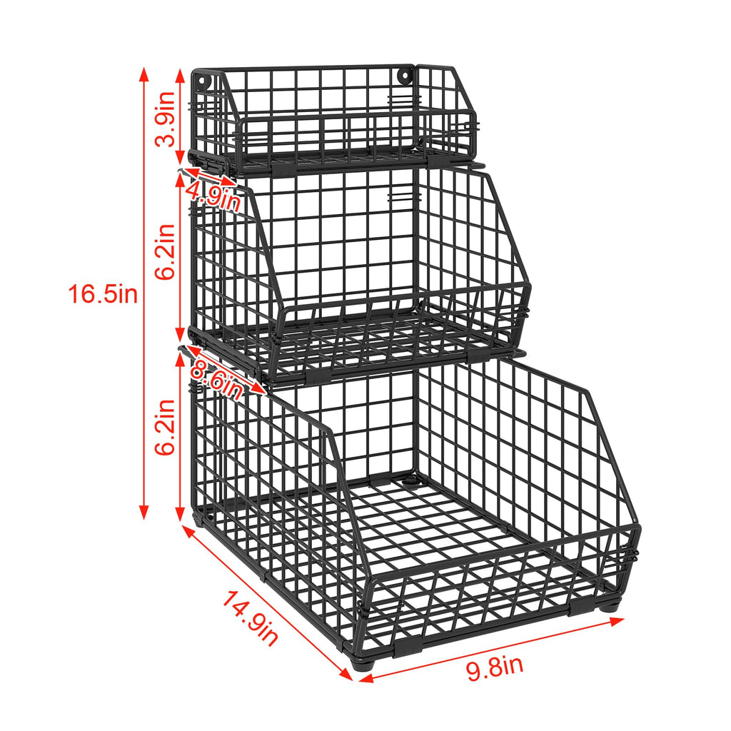 3-Tier Stackable Wire Fruit Basket Z3209