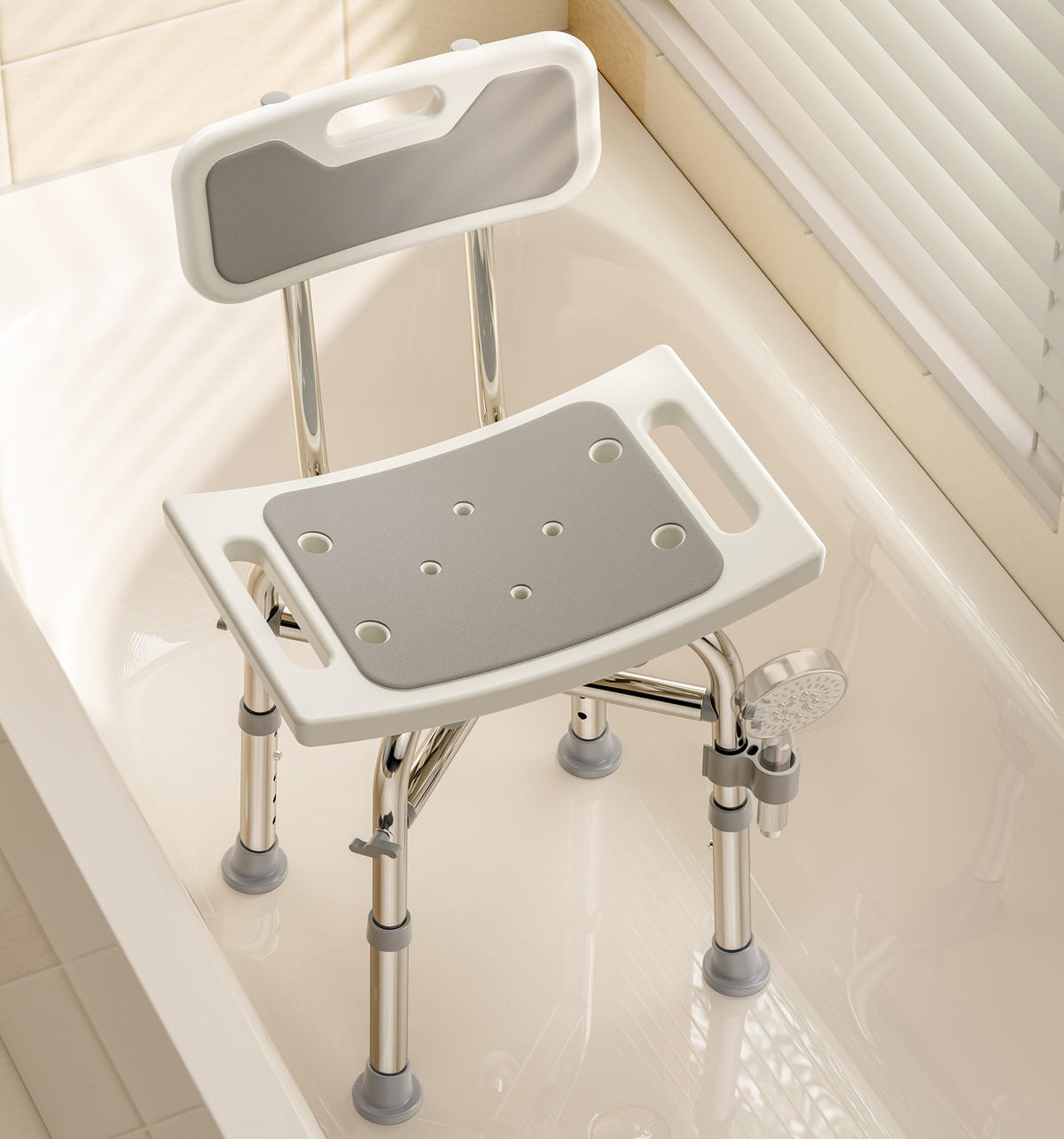 Shower Chair with Back Seat Bench E50871
