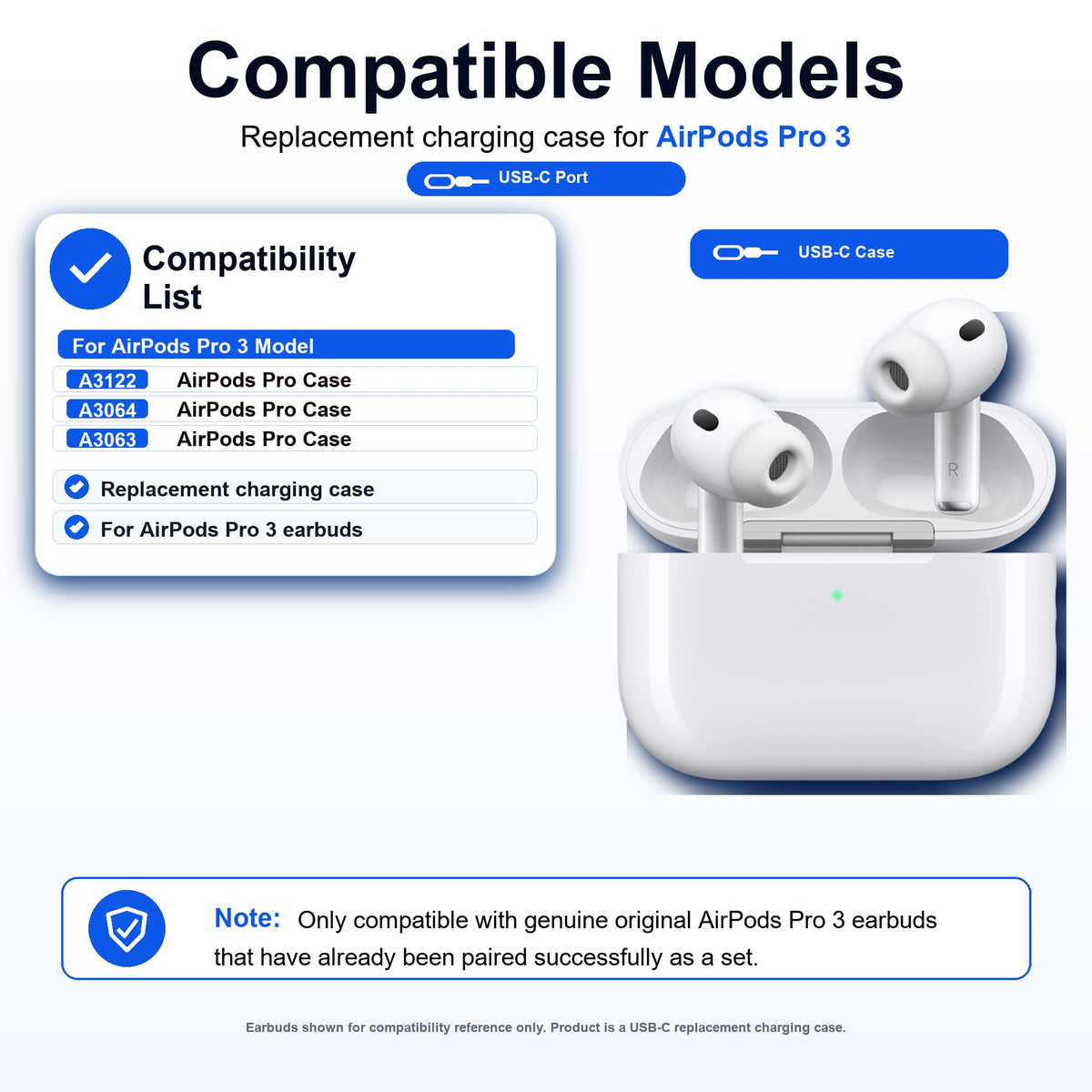 Charging Case Replacement for AirPods Pro 3rd Generation H858211