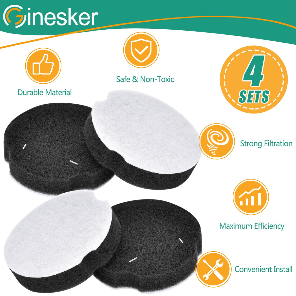 4 Pack Replacement Filters for Upright Vacuum Cleaner A66093