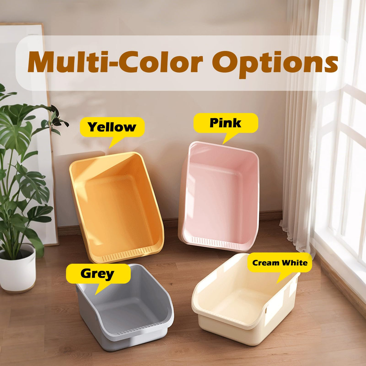 Large High Sides Cat Litter Box V712430