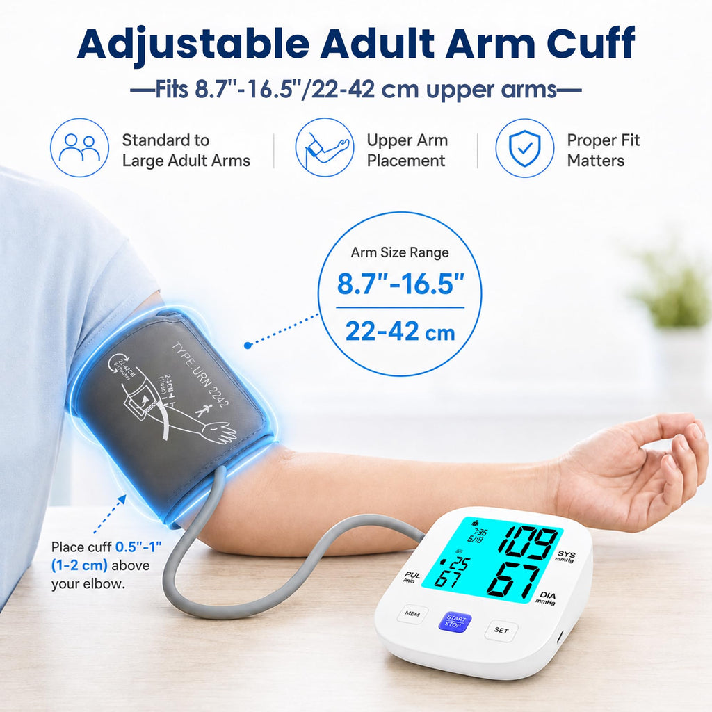 Upper Arm Blood Pressure Monitor with 8.7"-16.5" Cuff V2212
