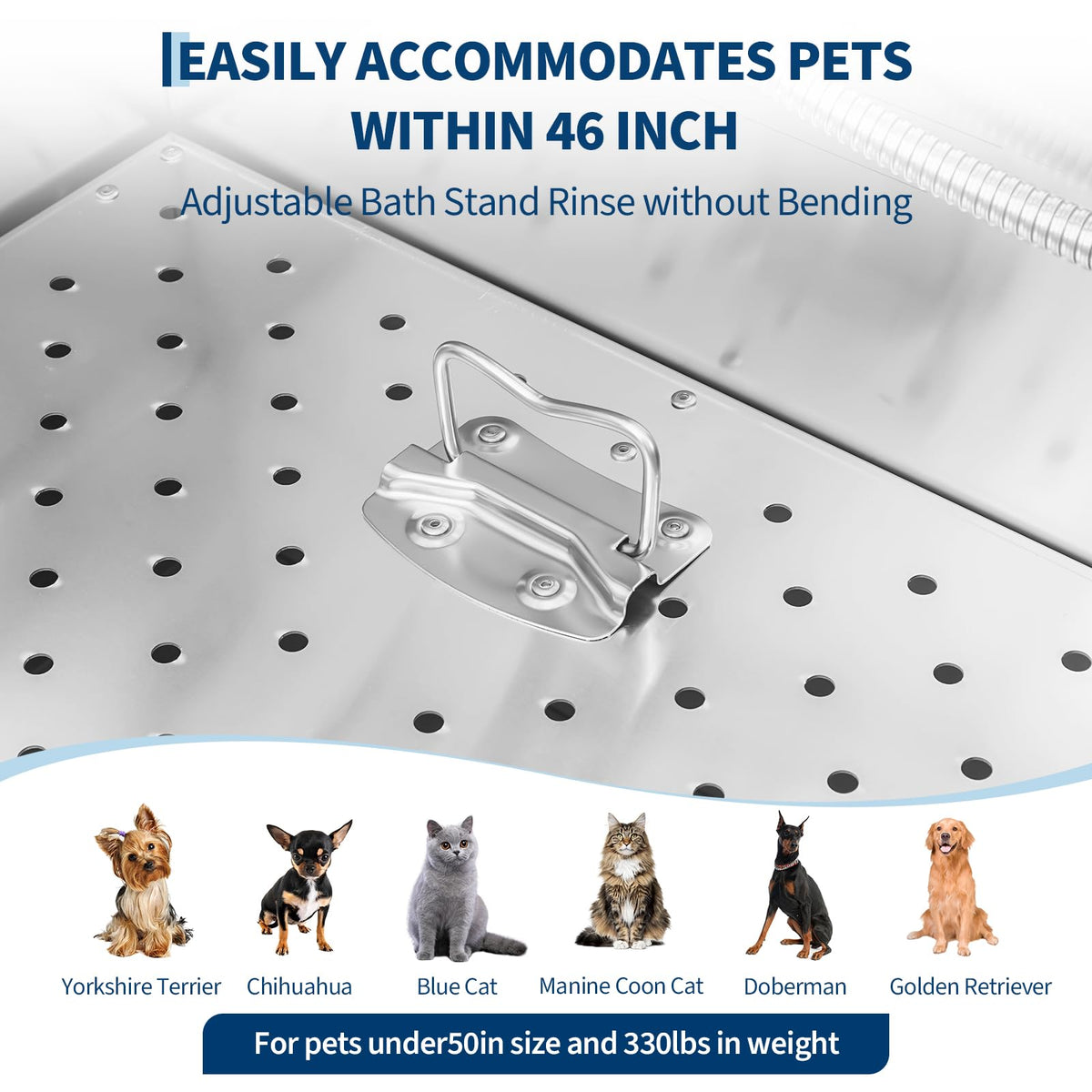 46 Inch Stainless Steel Dog Grooming Tub O51651