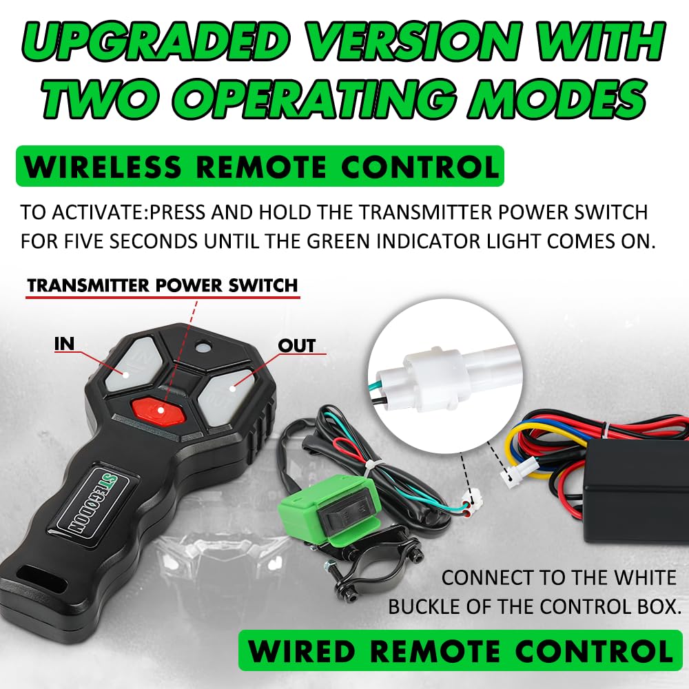 2500 lb. 12V Waterproof Synthetic Rope Electric Winch U761318