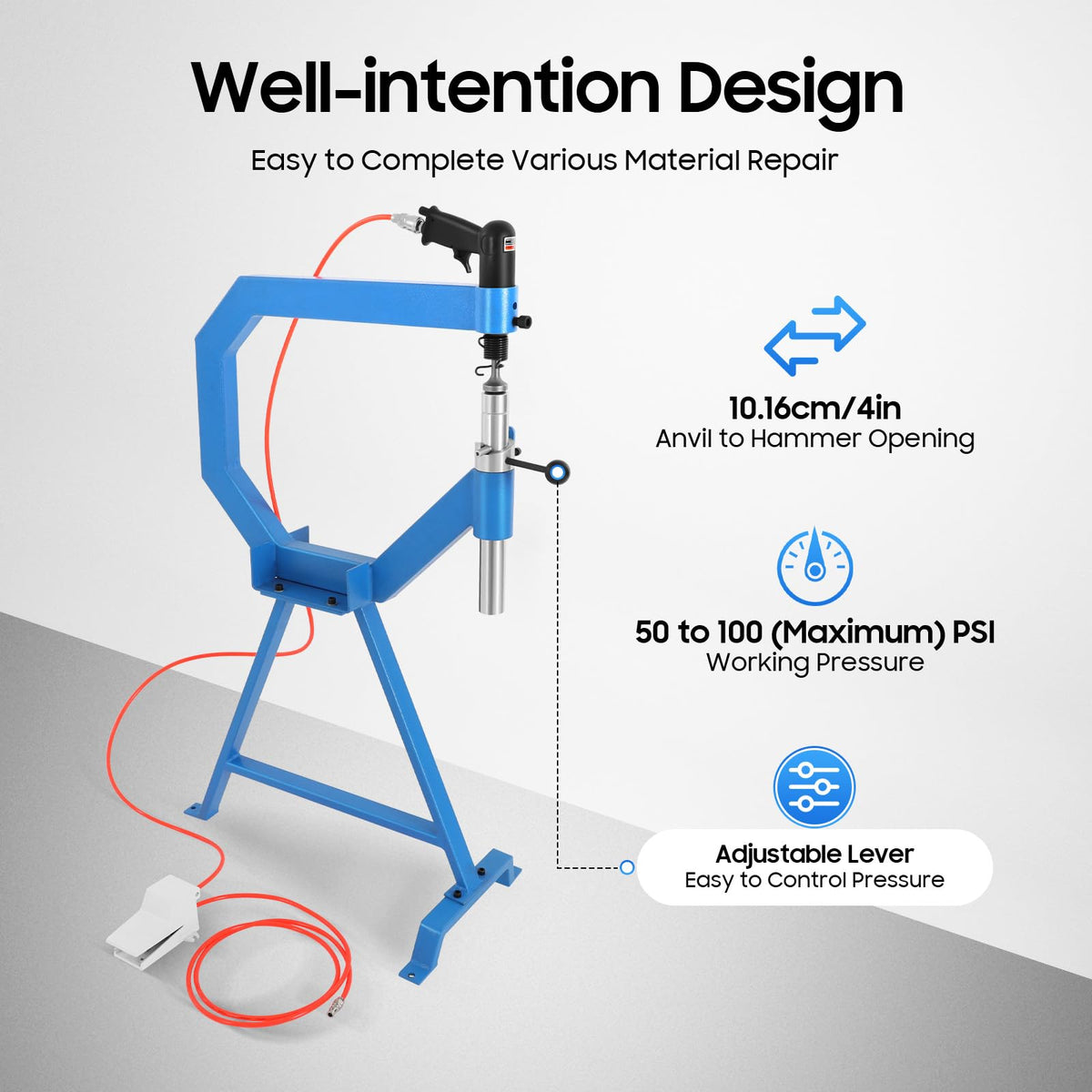 Pneumatic Planishing Hammer with Anvil & Foot Pedal M322370