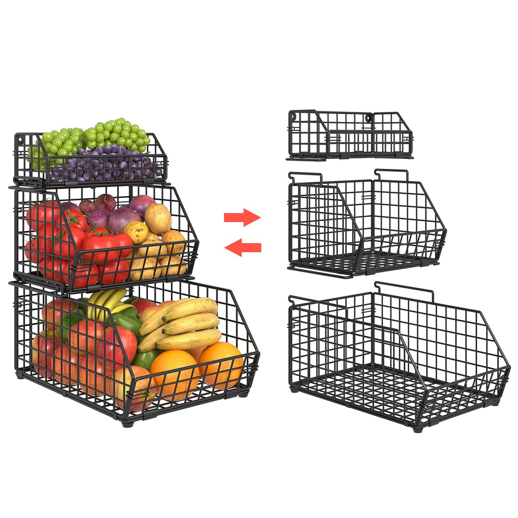 3-Tier Stackable Wire Fruit Basket Z3209