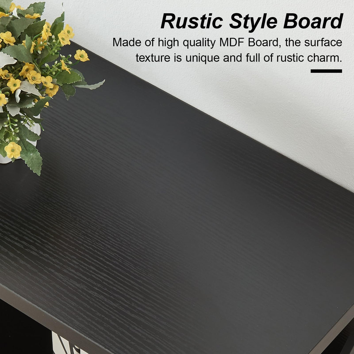 Black 3-Tier Engineered Wood Bookshelf G33247