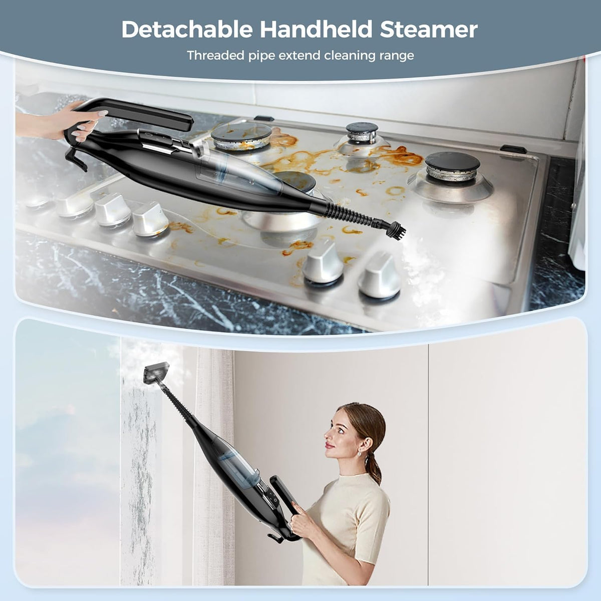 12-in-1 Handheld Steam Mop with 565ML Removable Tank Z441132